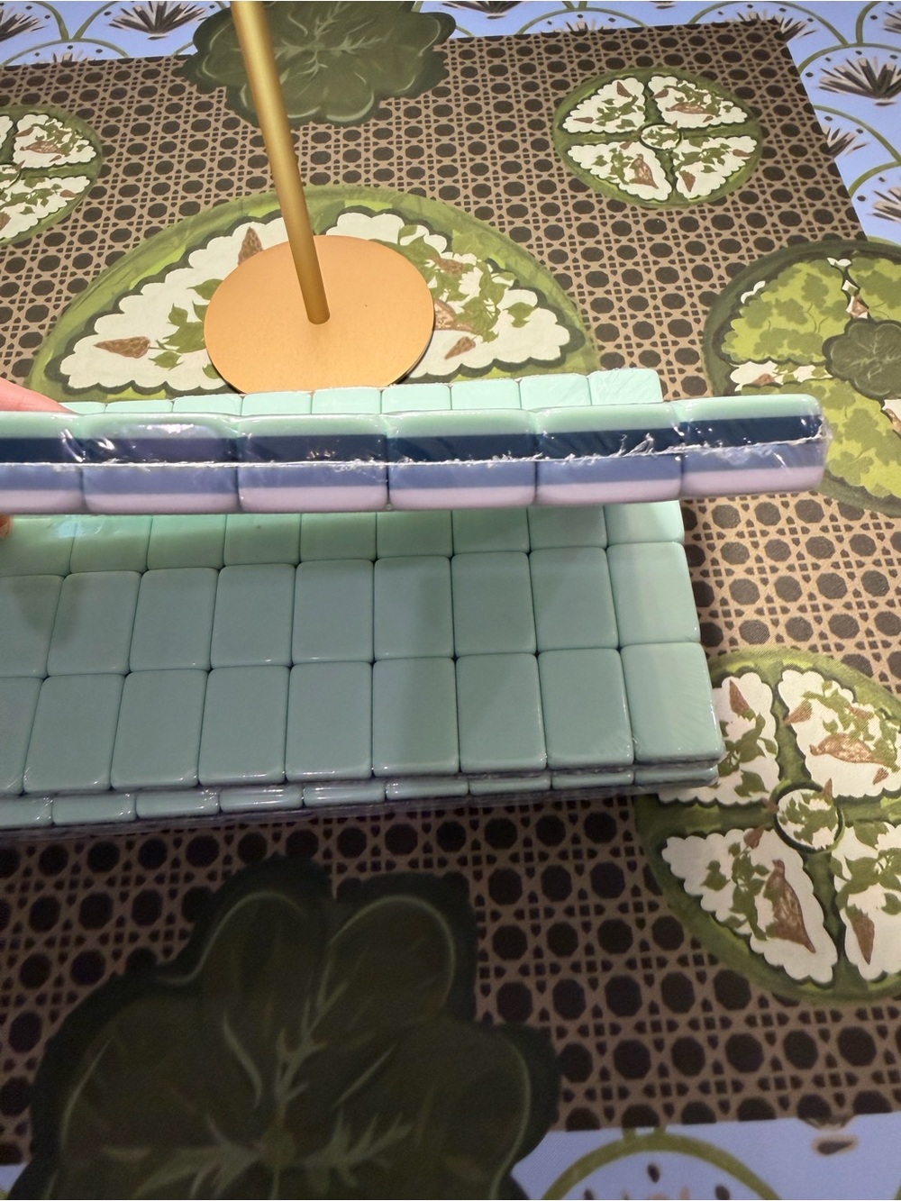 Seafoam Green, Navy, and Light Blue Mahjong Tiles - Picture 4 of 8